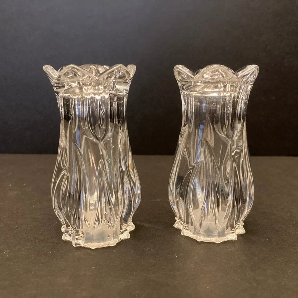 Gorham Vtg Tulip Crystal Salt & Pepper Shakers‎ 3.5